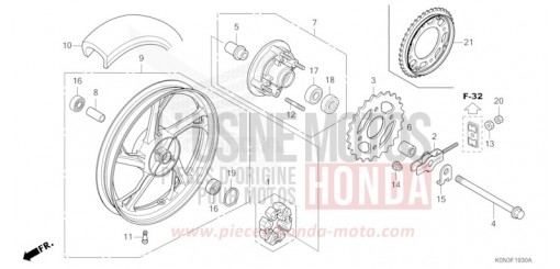 ROUE ARRIERE CBF125MER de 2024